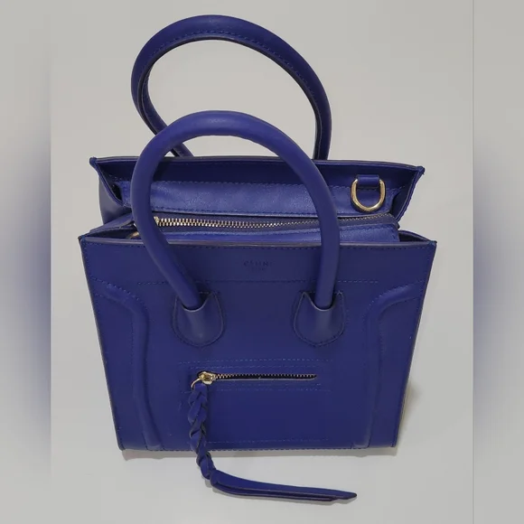 Cobalt Blue designer Inspired Handbag - Picture 1 of 15
